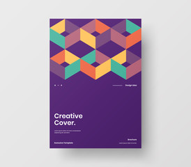 Amazing business presentation vector A4 vertical orientation front page mock up. Modern corporate report cover abstract geometric illustration design layout. Company identity brochure template.