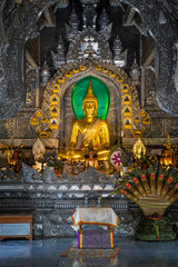 Obraz premium Beautiful temple made completely of silver in Chiang Mai