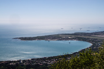 view of mediterranean sea and beach