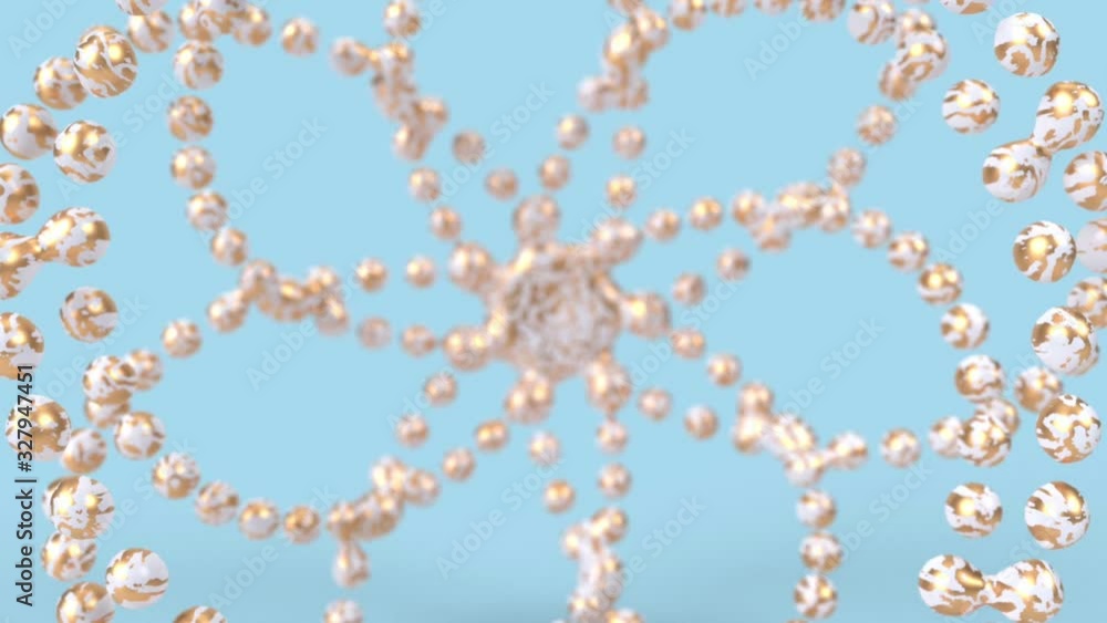 Poster kaleidoscopic geometric abstract mandala. looping 3d render animation background