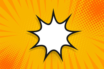 Comic text empty speech bubble banner pop art
