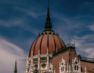 Gothic style dome Hungarian Parliament , Budapest, Hungary