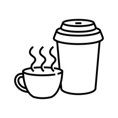 Tea outside line icon, concept sign, outline vector illustration, linear symbol.