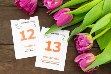 Święta Wielkanocne. Bukiet tulipanów - obrazy, fototapety, plakaty