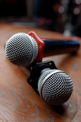 Obraz premium microphone on black background