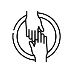 Team friensdship line icon, concept sign, outline vector illustration, linear symbol.