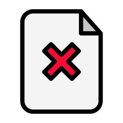 Obraz premium Close document icon. File with cancel symbol. Delete, remove doc page sign illustration for perfect mobile and web designs.