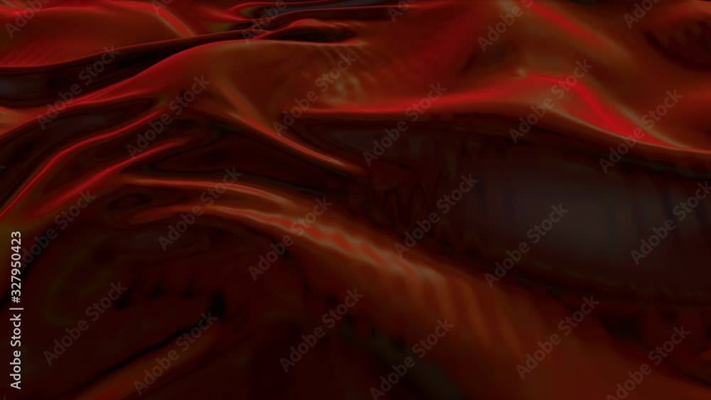 Poster black glossy soft surface with waves. animated abstract fabric. 3d render