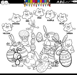 basic colors color book with Easter characters