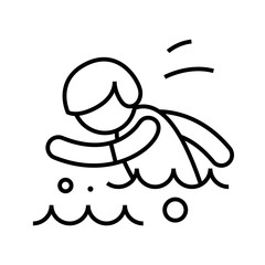 Swimmer line icon, concept sign, outline vector illustration, linear symbol.