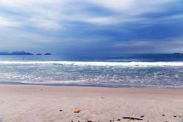 early morning at copacabana beach rio de janeiro before the rain
