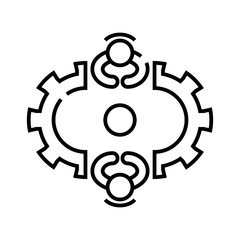 Team brainstorm line icon, concept sign, outline vector illustration, linear symbol.