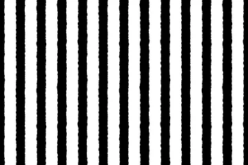 Foto op Plexiglas Verticale strepen Vector naadloze verticale strepen patroon met gescheurd papier effect. Eenvoudig ontwerp voor stof, verpakking, behang, textiel
