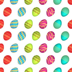 Seamless pattern with colorful Easter eggs