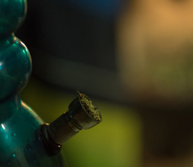Dark Close up of a water pipe bong