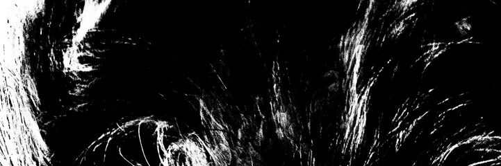 Obraz premium Distress cracks and stains used texture. Grunge rough dirty background. Shabby black cracked marble. Overlay aged dirty grainy pattern. Tie background. Empty ultra-wide aging design element.