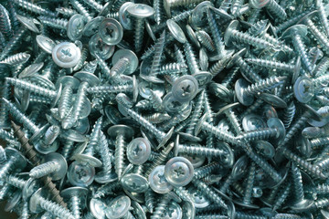 screws and bolts on white background