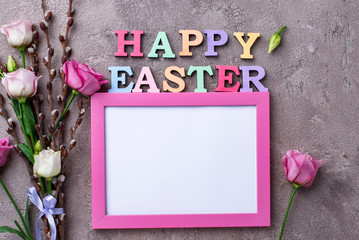 Happy Easter text from colorful letters