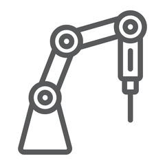 Medical robot line icon, technology and medicine, surgical robot sign, vector graphics, a linear pattern on a white background, eps 10.