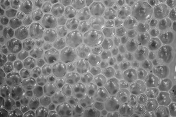 Macro photography of the bubbles  on a milkshake
