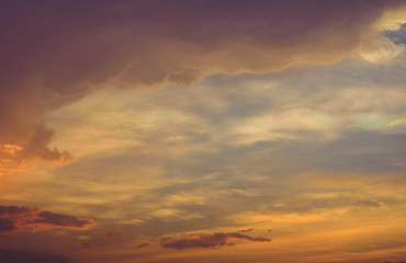 Beautiful Sunset , warm colored clouds
