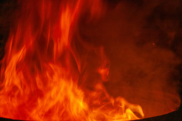 Fototapeta premium Texture of fire. Orange bright flame.