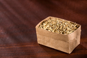 Foeniculum vulgare - Fennel seeds in paper bag