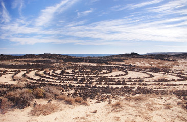 Fototapeta na wymiar stone circles in Lanzarote