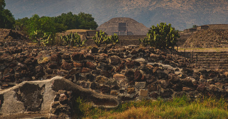 Teotihuacan, Mexico -May 2019 The city and the archaeological site covers a total surface area of...