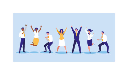 group of people business celebrating success, successful business team