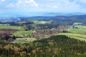 Fototapeta na wymiar view from Szczeliniec Wielki in Gory Stolowe mountains, Poland