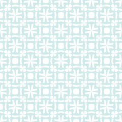 Vector seamless pattern. Subtle floral ornamental background, repeat geometric tiles. Abstract light blue and white ornament texture. Elegant design for decoration, fabric, textile, furniture, ceramic