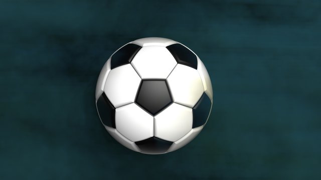White-Black Soccer ball with dark toned foggy smoke background. 3D sketch design and illustration. 3D high quality rendering.