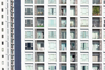 Fototapeta na wymiar Lives, viewed from the outside condominium.