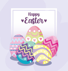 Happy easter eggs vector design