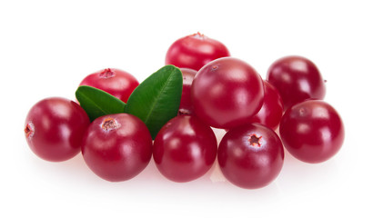 Fresh cranberry isolated on white background
