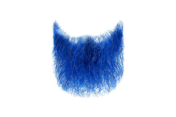 Blue beard isolated on white. Mens fashion