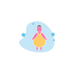 fat woman flat icon. vector illustration
