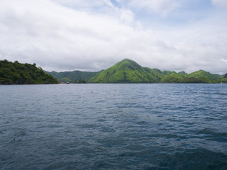 Komodo Islands off coast of Flores, view from Liveaboard boat