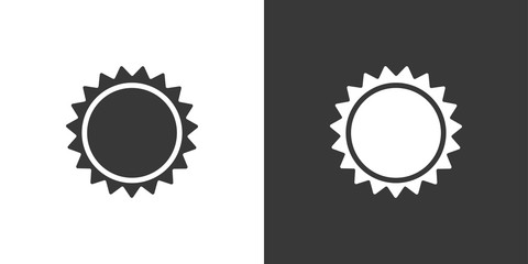 Sun. Isolated icon on black and white background. Weather vector illustration