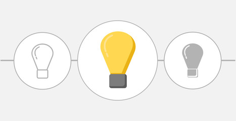 bulb flat icon. solid and line icon