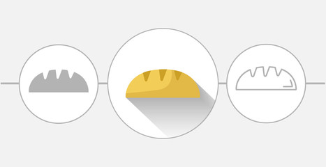 bread flat icon. solid and line icons