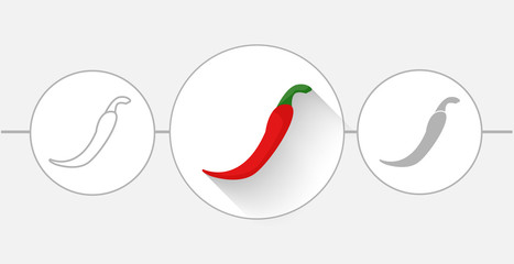 Chili Pepper flat icon. solid and line icons