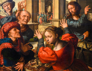 Wien, Österreich. 23.10.2019. „Die Berufung des Apostels Matthäus“ von Jan Sanders van Hemessen (um 1500 – um 1566). Kunsthistorisches Museum in Wien.