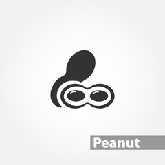 Peanuts isolated minimalistic vector icon