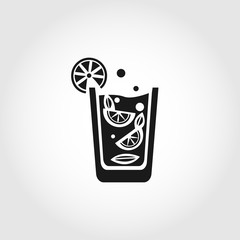 mojito cocktail with lemon icon