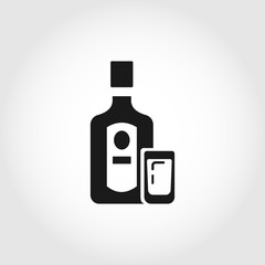 bottle of alcohol with glass icon