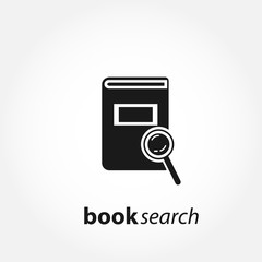 Book search isolated vector solid icon