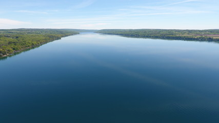 Fototapeta premium Aerial view of Skaneateles Lake