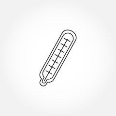 medical thermometer isolated vector line icon